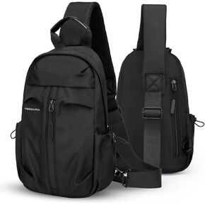 Small Sling Crossbody Backpack, Shoulder Bag for Men and Women,Lightweight one strap Backpack with Charging Port