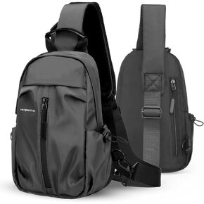Small Sling Crossbody Backpack, Shoulder Bag for Men and Women,Lightweight one strap Backpack with Charging Port