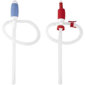 TERA PUMP Fuel Transfer Siphon Pump Bundle, 3.2 to 5 GPM, Manual Hand Gas Pump, Portable and Lightweight, Gas Siphon for Lawn Mowers, Manual Pumping Gas or Diesel, Oils, Kerosene and More