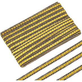 FINGERINSPIRE 20 Yards Gold Metallic Braid Trim by The Yard 1/2Inch Wide Polyester Gold Wave Gimp Braid Trim with Black Back Edge Woven Braid Trim Decor Braid Ribbon for Sewing Costume DIY Crafts