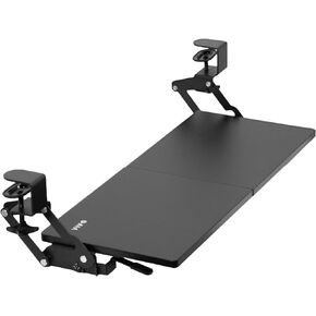 VIVO Large Clamp-on 27 (33 Including Clamps) x 11 inch Computer Keyboard and Mouse Tray with 12 Setting Swinging Height Adjustment, Platform Drawer for Typing, Black, MOUNT-KB08V