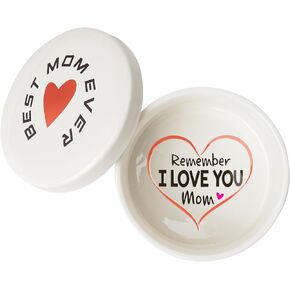kullder Personalized Trinket Dish Mother's Day Gift, Decorative Ring Dish, Best Mom Ever Gift, I Love You Mom Gift from Daughter, Keepsake Box Gifts for Mom Birthday