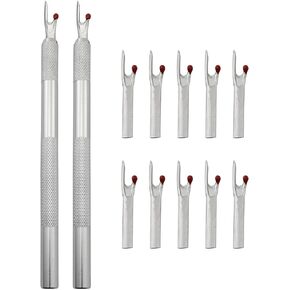 XGNG 2Sets 10PCS Metal Seam Ripper Set Seam Cutter with Replacement Blade Aluminum Alloy Handle Stitch Unpicker for Sewing