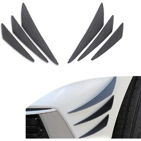 Jewkot 6 PCS Car Spoiler Canards Kit, Self-Adhesive Front Bumper Lip Splitter, Anti Collision Strip Decoration, Auto Exterior Soft Fins, Universal for Most Cars, Trucks, SUVs (Black)