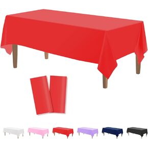 Kopokita 2PCS Black Plastic Tablecloths 54 x 108 Inch, Disposable Table Cloths Rectangle Party Table Covers