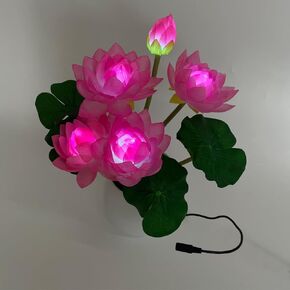 Colorful LED Lotus Flower Lamp Buddha Lamp for Cabinet Buddhist Altar - Artificial Lotus Flower Lamp for Home Living Room Desktop Decor (Colour Light)