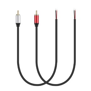 sovunis 2Packs Speaker Wire RCA Audio Both Male Plug Jack Connector Adapter to Bare Wire Open End Pigtail Audio Video Lotus Plug Repair Cable for Amplifier, Receiver, Speakers, etc.