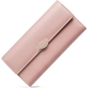 Repterbo Womens Wallets RFID Blocking Genuine Leather Trifold Wallet for Women Long Clutch Card Large Cute Ladies Wallet Black