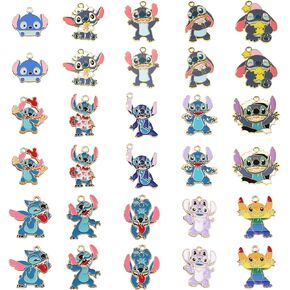 Westingmanual Cute Cartoon Pendant Charms, 30Pcs Enamel Charms for Jewelry Making 15 Styles Cartoon Charms Enamel Earring Necklace Bracelet Pendants Crafts