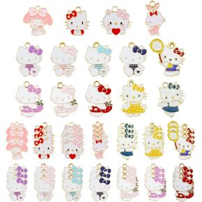 42 Pieces Enamel Cat Charms for Jewelry Making DIY Cute Small Cat Charms Earring Necklace Bracelet Pendants DIY Crafts