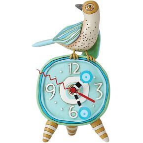 Enesco Allen Designs Perched Bird Desk Clock, 7.87 Inches