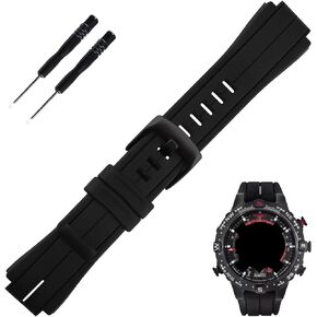 Topuly 24mm x16mm Rubber Watch Band replacement for Timex T2N720 T2N721 T2N739 TW2T76500 TW2T76300 TW2T76400 Silicone Strap Wirstband accessories for Men and Women