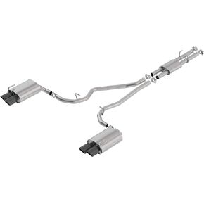 BORLA 140821BC Cat-Back Perf. Exh. Sys. 2020-2023 Ford Explorer ST & Explorer Platinum & Lincoln Aviator V6 T-304 Stainless Steel ATAK Dual Split Rear Exit Dual 4" Rnd. Black Chrome Tips Each Side