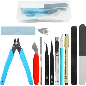 TOVOT 12PCS Model Tools Hobby Building Tools Craft Set Modeler Basic Building Kit for Gundam Model Assembling Building and Repairing