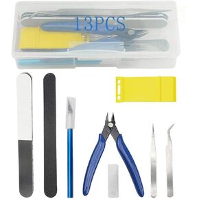 Bigstone 13 PCS Gundam Model Tools Kit Hobby Building Tools Set for Cars, Airplanes, Buildings, Gundam, Robots Models Building Repairing and Fixing ext.