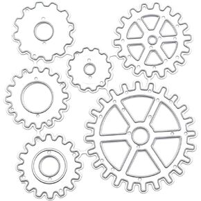 Silver Steampunk Metal Cutting Dies Gear Craft Die Cuts Embossing Mould Template for DIY Paper Art Crafts Photo Album Decor Cutting Dies for Crafts Scrapbooking Die-Cuts