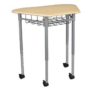 Learniture Hex Collaborative Desk with Wire Box, 31" W x 21" D, Cosmic Strandz, LNT-INM1033CSWBBW4CAS-SO (Pack of 2)