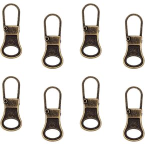 8pcs Zipper Pull Replacement, Zipper Pullers Detachable Zipper Tab Repair Handle Mend Fixer Zipper Head Metal Pull Cord Extender for Clothing Backpack Jackets Pants Boots Luggage (Silver)