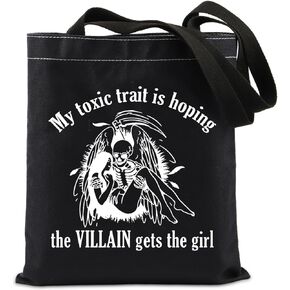 MAOFAED Fantasy Books Gift My Toxic Trait Book Sleeve Sumt Reader Gift Novel Bookish Book Cover (My Toxic Tote Bag)
