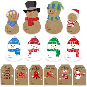 120 Pcs Brown Kraft Paper Christmas Gift Tags Stickers, Self Adhesive to and from Christmas Name Tags, Holiday Present Stickers 2‘’ x 3‘’ Christmas Labels for Wrapping papers Gift Bag Decoration Party