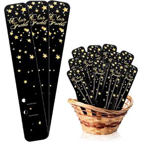 Sinload 100 قطعة من علامات بريق الزفاف، علامات إرسال الزفاف، دع الحب تتلألأ برقائق ذهبية على شكل نجوم وأكمام ورقية لحفلات الزفاف، والذكرى السنوية، والحفلات، وهدايا التخرج، وحدث الخطوبة، بدون سباركلر in Kuwait