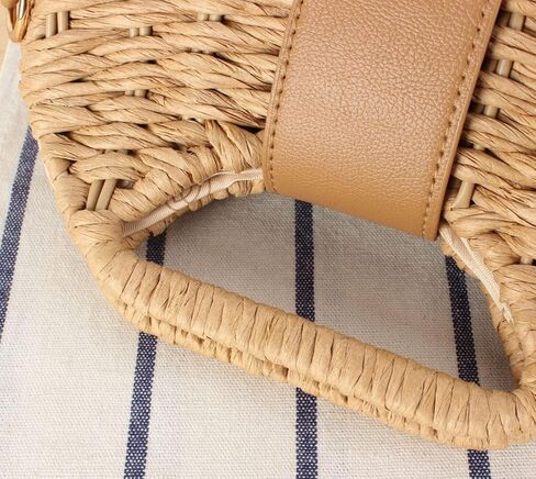 حقائب Simcat من القش للنساء - حقيبة شاطئ من القش ومحفظة للشاطئ منسوجة ومحفظة للشاطئ للصيف لقضاء العطلات in Kuwait