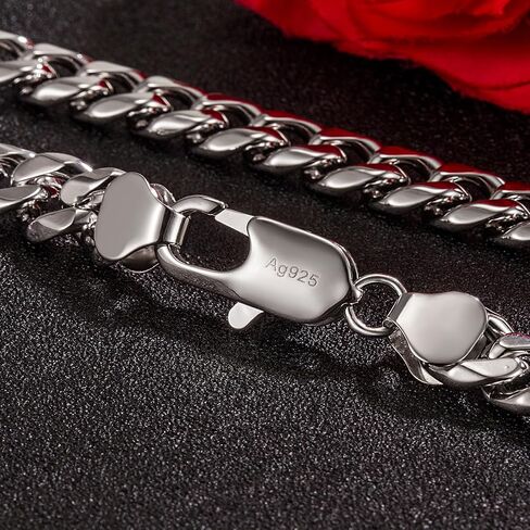 Dankadi Men Italian 925 Sterling Silver Necklace 8-10-12MM Solid Miami Cuban Link Chain 18 "20" 22 "24" 26" 28 "30 "Man Women Teen Jewelry Gift in Saudi Arabia