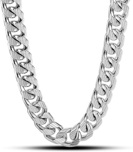 Dankadi Men Italian 925 Sterling Silver Necklace 8-10-12MM Solid Miami Cuban Link Chain 18 "20" 22 "24" 26" 28 "30 "Man Women Teen Jewelry Gift in Saudi Arabia