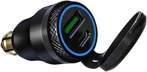 iMESTOU ألومنيوم DIN Plug 30W 5A توصيل الطاقة للدراجات النارية شاحن USB مزدوج QC 3.0 محول طاقة سريع الشحن مقاوم للماء يناسب مقبس BMW Ducati Triumph DIN 12V-24V in Kuwait
