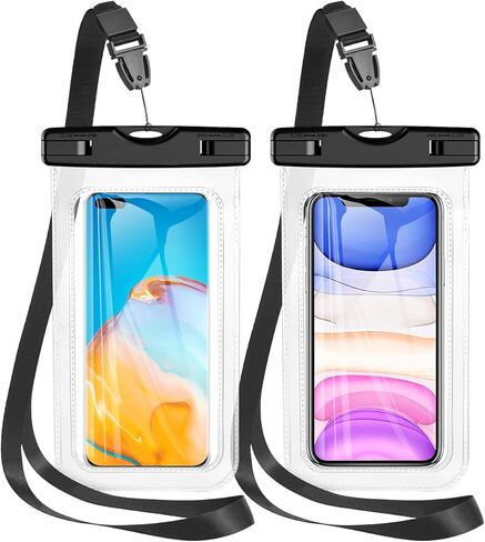 Waterproof Phone Pouch, 2 Pack Waterproof Case Underwater Cellphone Dry Bag, Compatible with iPhone13 12 Pro Max SE 11 Pro Max XS XR 8 7 Galaxy S20 S10 Google up to 7.0", with Lanyard for Swim Travel in Saudi Arabia