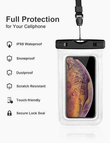 Waterproof Phone Pouch, 2 Pack Waterproof Case Underwater Cellphone Dry Bag, Compatible with iPhone13 12 Pro Max SE 11 Pro Max XS XR 8 7 Galaxy S20 S10 Google up to 7.0", with Lanyard for Swim Travel in Saudi Arabia