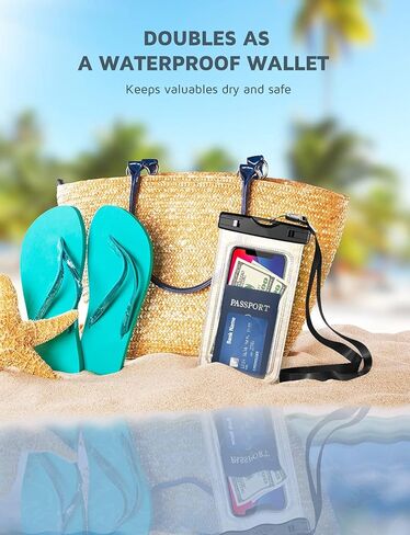 Waterproof Phone Pouch, 2 Pack Waterproof Case Underwater Cellphone Dry Bag, Compatible with iPhone13 12 Pro Max SE 11 Pro Max XS XR 8 7 Galaxy S20 S10 Google up to 7.0", with Lanyard for Swim Travel in Saudi Arabia