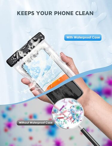 Waterproof Phone Pouch, 2 Pack Waterproof Case Underwater Cellphone Dry Bag, Compatible with iPhone13 12 Pro Max SE 11 Pro Max XS XR 8 7 Galaxy S20 S10 Google up to 7.0", with Lanyard for Swim Travel in Saudi Arabia