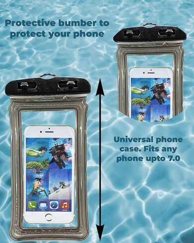 حافظة هاتف عالمية مقاومة للماء متوافقة مع iPhone 15 14 13 12 11 Pro Max Mini Plus، 8 7 6 SE Plus، Galaxy S24 S23 S22 S21 S20، Note 20، Pixel، أي هاتف يصل إلى 7 بوصات (أرجواني) in Kuwait