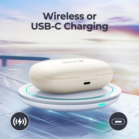 Bluetooth Headphones Wireless Earbuds 90 Hrs Playtime Earbuds with Wireless Charging Case Power Display Over-ear Earphones with Earhooks Waterproof Stereo Headset for Android phone Workout White in Saudi Arabia