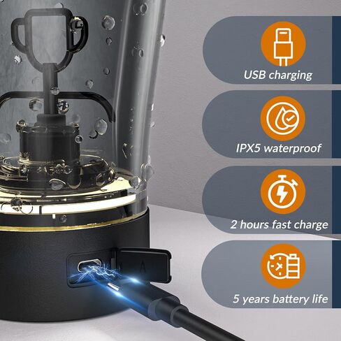 زجاجة شيكر كهربائية للبروتين، زجاجات خلاط قابلة لإعادة الشحن عبر USB سعة 24 أونصة، زجاجات شيكر لخلط البروتين مع خالية من البيسفينول أ، مصنوعة من كوب خلاط تريتان المحمول in Kuwait