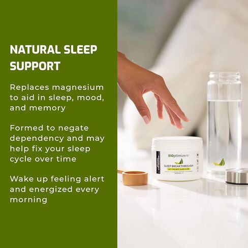 BiOptimizers Sleep Breakthrough 2.0 – Natural Support Supplement | Calming Relief Aid Adults | Non Habit Forming | 202.5 g Powder Blue Berry Dreams in Saudi Arabia