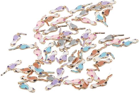 hobbyhub 50Pcs 5 Colors Enamel Cat Charms Cute Kitten Animal Charms Pendants Pet Enamel for DIY Jewelry Making Bracelet Necklace Earring in Saudi Arabia