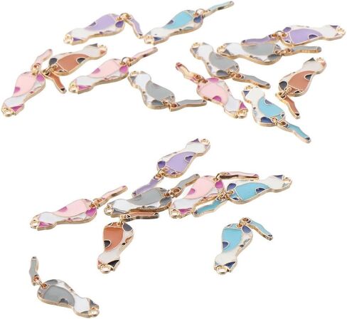 hobbyhub 50Pcs 5 Colors Enamel Cat Charms Cute Kitten Animal Charms Pendants Pet Enamel for DIY Jewelry Making Bracelet Necklace Earring in Saudi Arabia