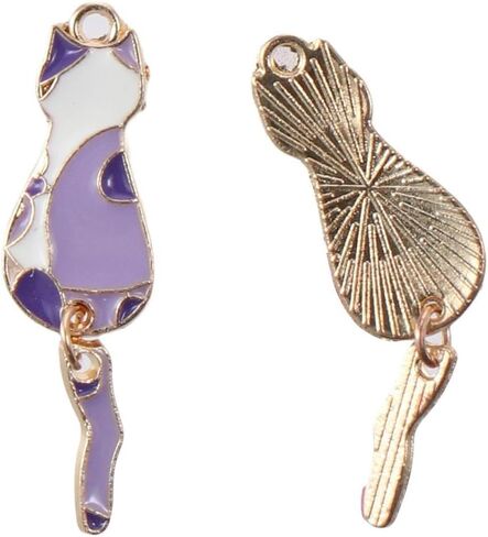 hobbyhub 50Pcs 5 Colors Enamel Cat Charms Cute Kitten Animal Charms Pendants Pet Enamel for DIY Jewelry Making Bracelet Necklace Earring in Saudi Arabia