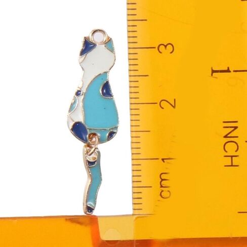 hobbyhub 50Pcs 5 Colors Enamel Cat Charms Cute Kitten Animal Charms Pendants Pet Enamel for DIY Jewelry Making Bracelet Necklace Earring in Saudi Arabia