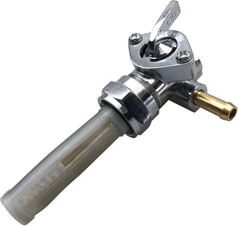 22mm Filtered Petcock 90 Degree Elbow Fuel Shut Off Valve Replacement for 62168-81 Fit for Harley Davidson 1975-2006 For Use with 1/4" ID Fuel Hose - Chrome Plated - Motorcycle Chopper Bobber 22/90 in Saudi Arabia