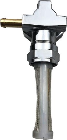 22mm Filtered Petcock 90 Degree Elbow Fuel Shut Off Valve Replacement for 62168-81 Fit for Harley Davidson 1975-2006 For Use with 1/4" ID Fuel Hose - Chrome Plated - Motorcycle Chopper Bobber 22/90 in Saudi Arabia