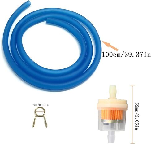 فلتر وقود الغاز/مضخة الوقود الفراغي بيتكوك/خط أنبوب خرطوم أزرق مناسب لمحركات GY6 50cc 150cc 139QMB 157QMJ Roketa TaoTao Sunl سكوتر الدراجات النارية ATV in Kuwait