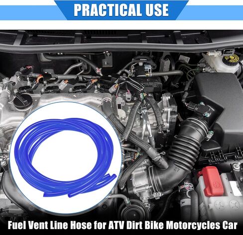 VekAuto 2 Pcs Fuel Vent Line Hose, 0.2"x79" 5mm x 2m Gas Line Petrol Hose Tube Universal for ATV Dirt Bike Go Kart Durable Polyurethane Blue in Kuwait