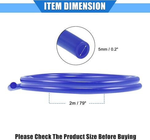 VekAuto 2 Pcs Fuel Vent Line Hose, 0.2"x79" 5mm x 2m Gas Line Petrol Hose Tube Universal for ATV Dirt Bike Go Kart Durable Polyurethane Blue in Kuwait