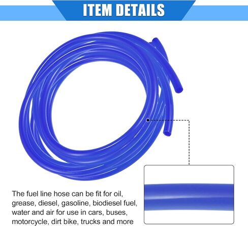 VekAuto 2 Pcs Fuel Vent Line Hose, 0.2"x79" 5mm x 2m Gas Line Petrol Hose Tube Universal for ATV Dirt Bike Go Kart Durable Polyurethane Blue in Kuwait