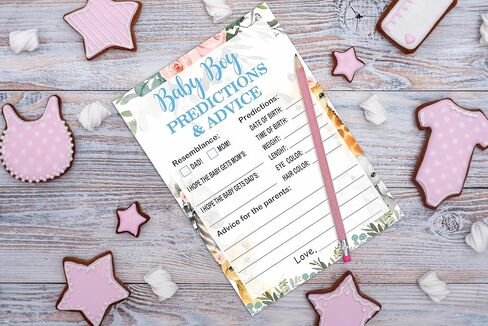 تنبؤات الطفل ونصائح استحمام الطفل، لعبة تخمين الدب الصغير المحايدة لحديثي الولادة، كتاب نصائح جديد لرسالة الوالدين، الأم والأب ليكون تذكارًا لمستلزمات الحفلات - 30 بطاقة ألعاب (bb012-yx17) in Kuwait