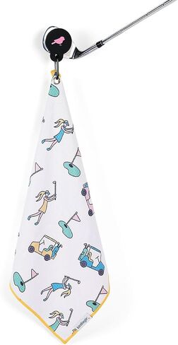 Birdie Girl The Most Versatile Golf Towel Magnetic Womens Golf Towel, Perfect for Pickleball, Womens Golf Accessories, Womens Golf Bag Accessories, Great for Tennis & Golf Gifts! (Golf Girl) in Saudi Arabia