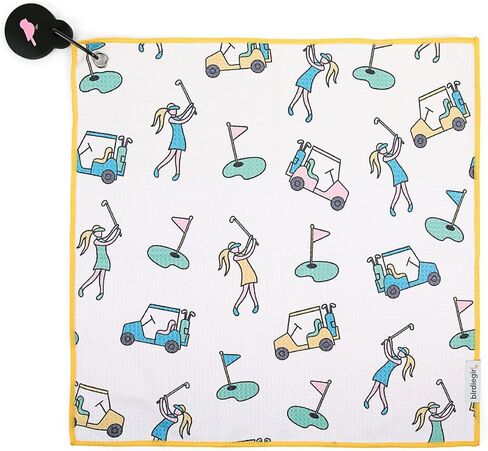 Birdie Girl The Most Versatile Golf Towel Magnetic Womens Golf Towel, Perfect for Pickleball, Womens Golf Accessories, Womens Golf Bag Accessories, Great for Tennis & Golf Gifts! (Golf Girl) in Saudi Arabia
